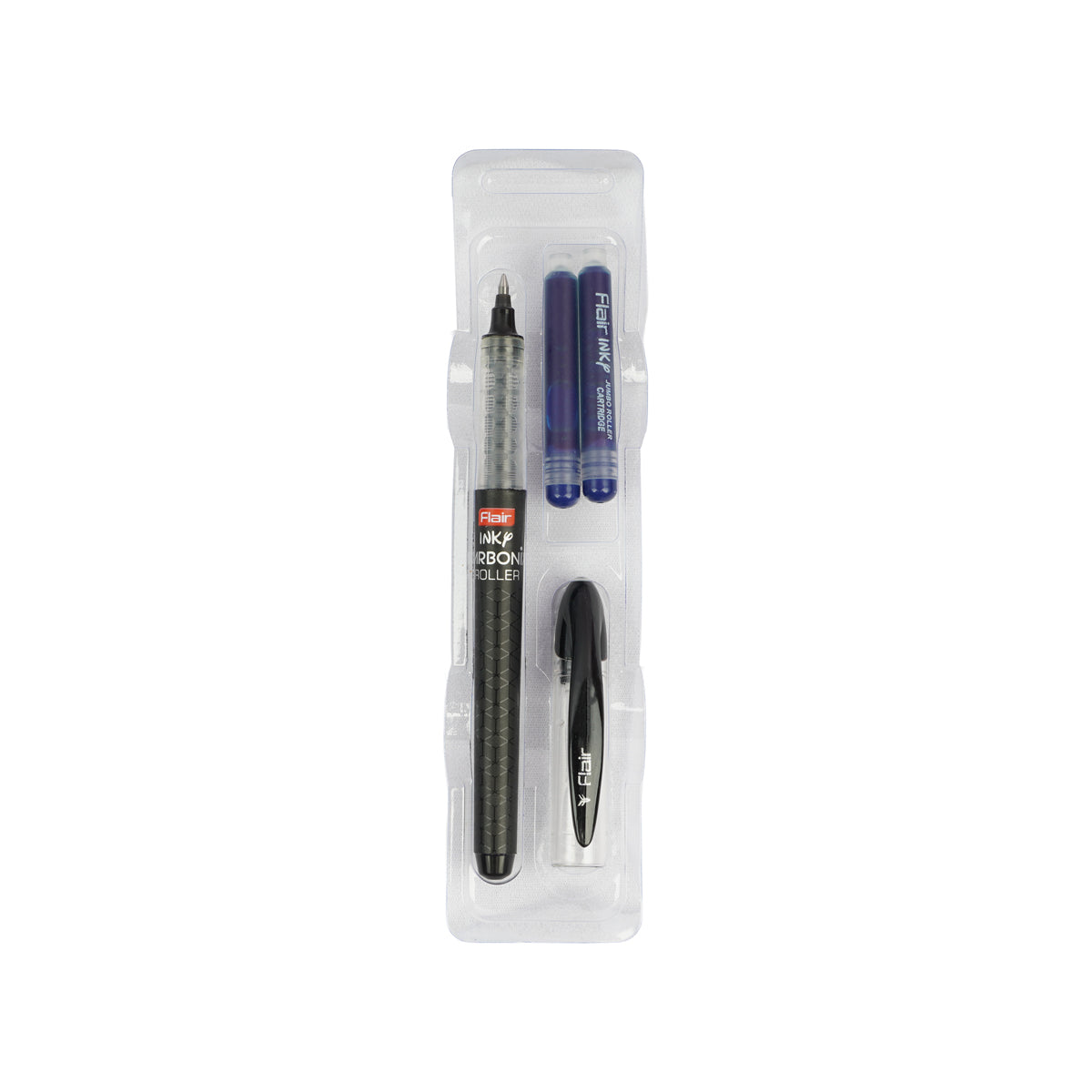 Flair Carbonix Roller Ball Pen – 0.7mm Smooth Writing Pen with Cartridges