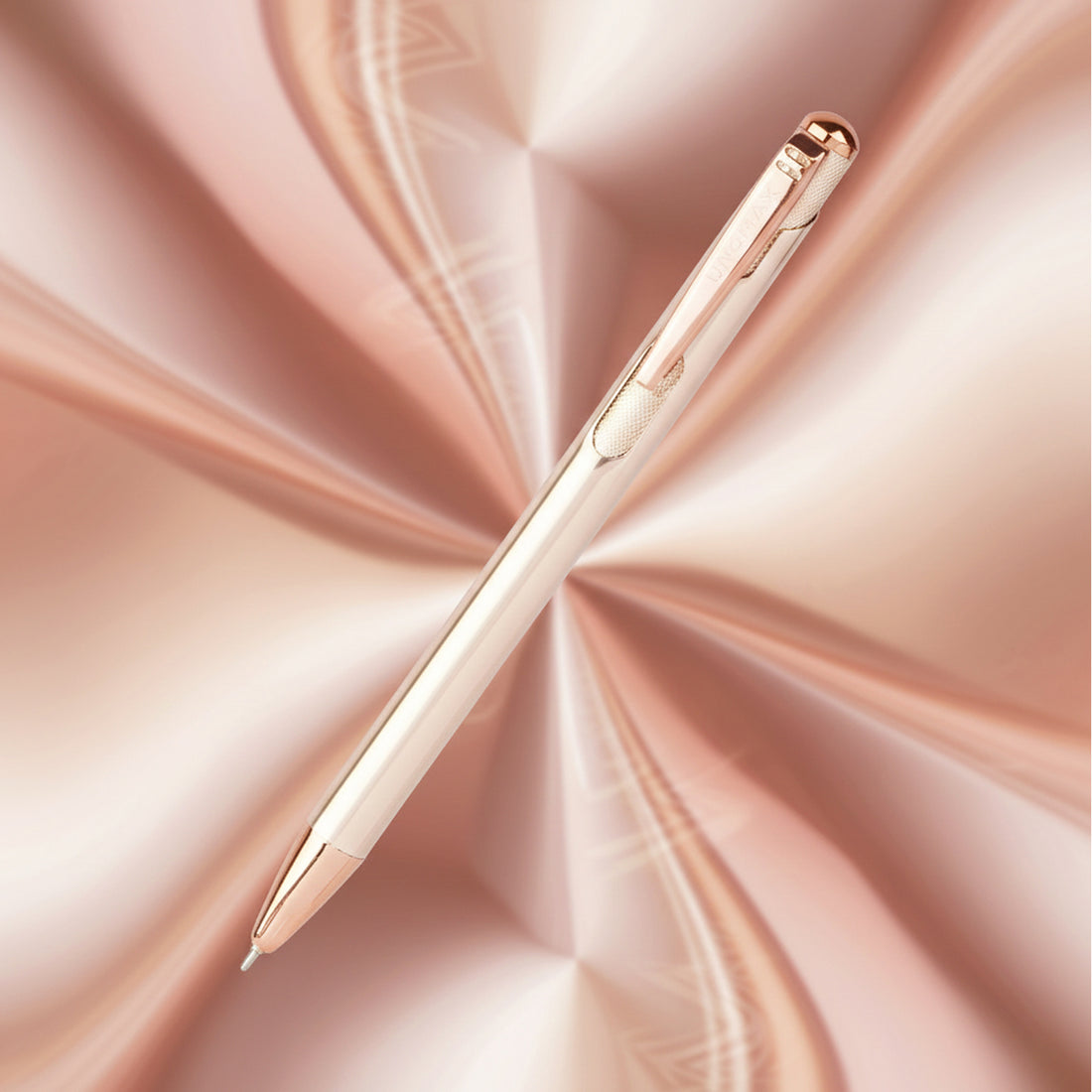 Unomax Lumina Rose Gold Metal Body & Clip Retractable Ball Pen