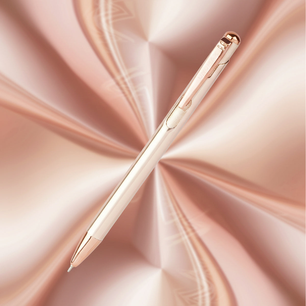 Unomax Lumina Rose Gold Metal Body & Clip Retractable Ball Pen