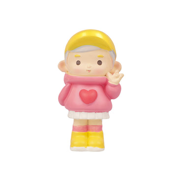 Cute Pink Letter Girl Collectible Polyresin Figurine 9cm