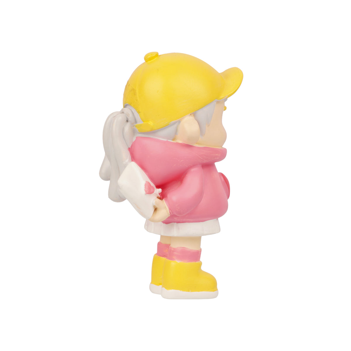 Cute Pink Letter Girl Collectible Polyresin Figurine 9cm