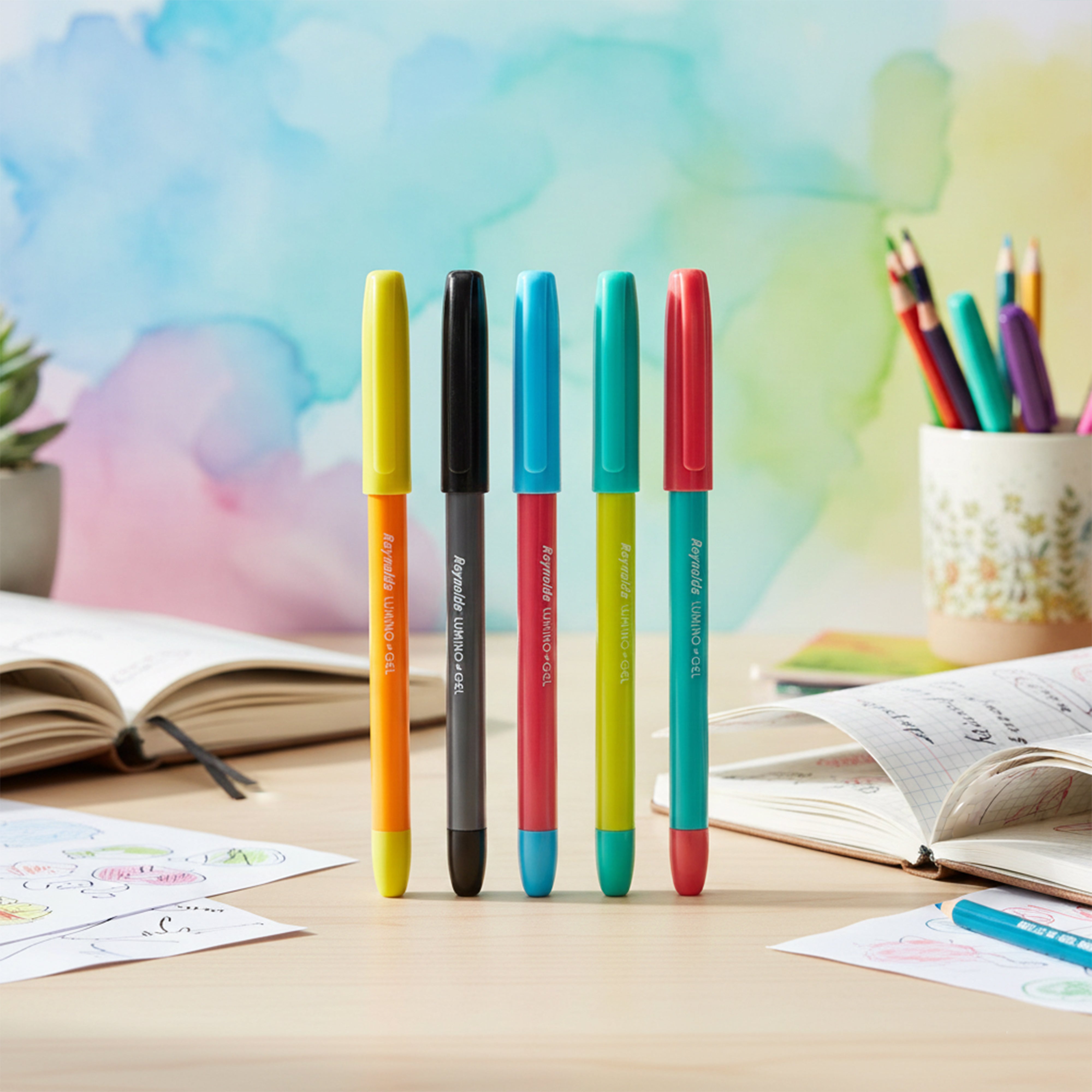 Reynolds Lumino Blue Ink Gel Pen Set – 6 Pcs