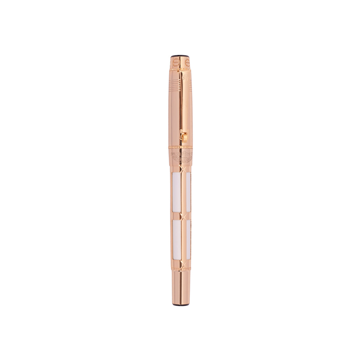 Hero 2065 Fountain Pen – Gold & White Luxury Metal Body, Fine Nib