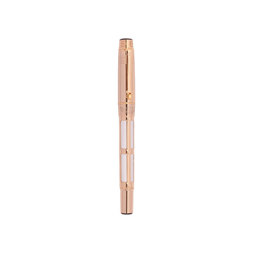 Hero 2065 Fountain Pen – Gold & White Luxury Metal Body, Fine Nib