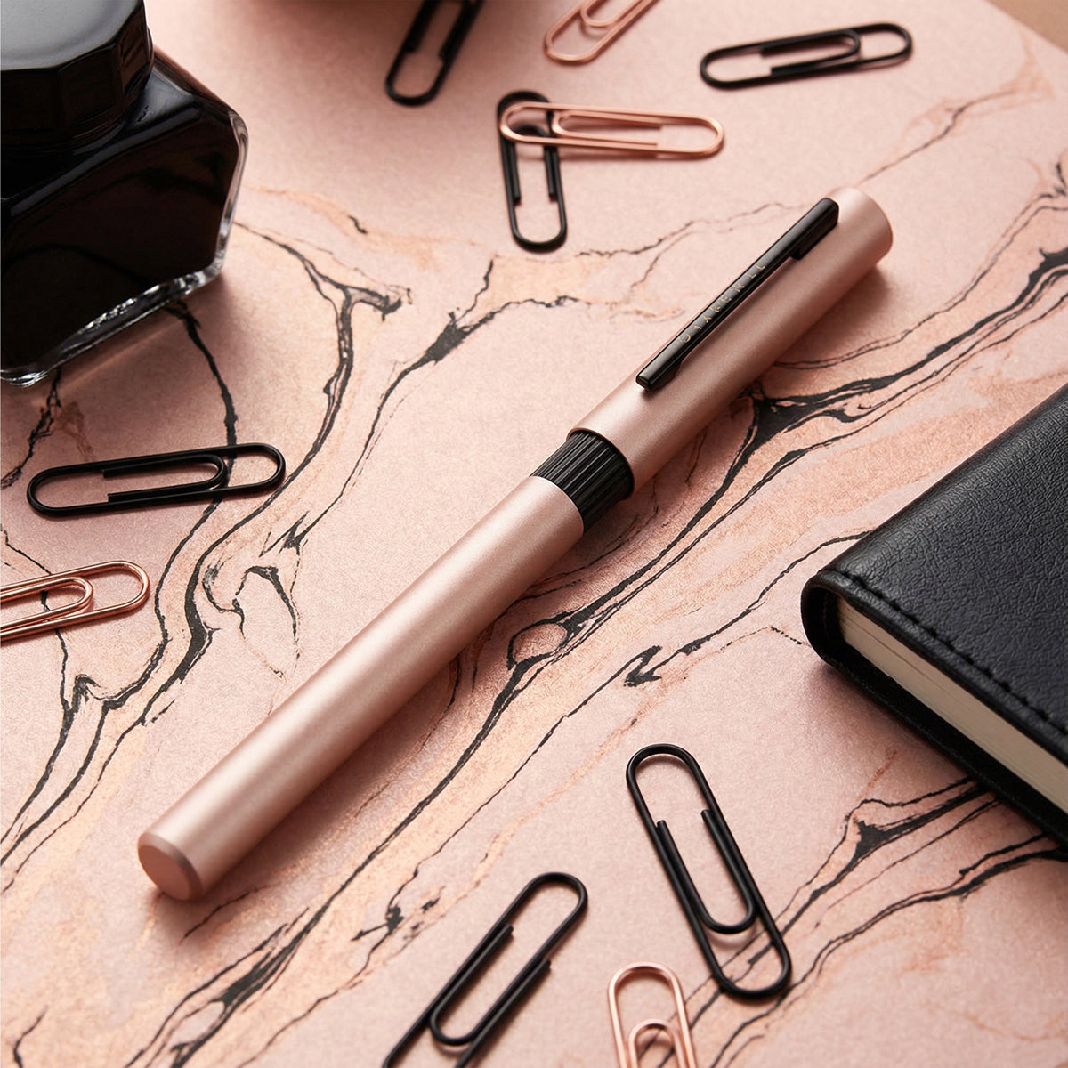 Submarine 1083 Matte Peach Pink Magnetic Cap Ball Pen