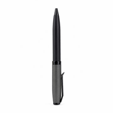 The Writershub Matte Black and Grey Twist Ball Pen with Black Clip — Twist Mechanism, Blue Ink