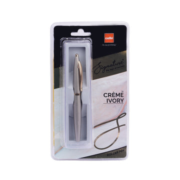 Cello Signature Crème Ivory Rollerball Pen – Gold Trim, Magnetic Cap