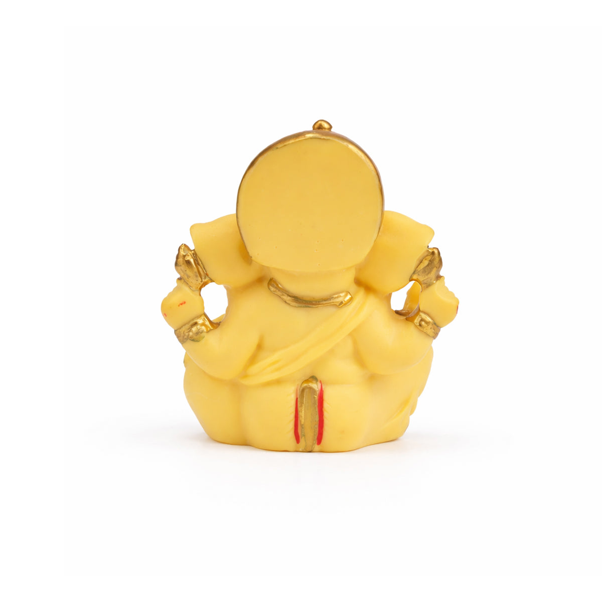 The Writershub Yellow Sparkling Gem-Studded Ganesh Murti Showpiece - 7cm Polyresin Idol