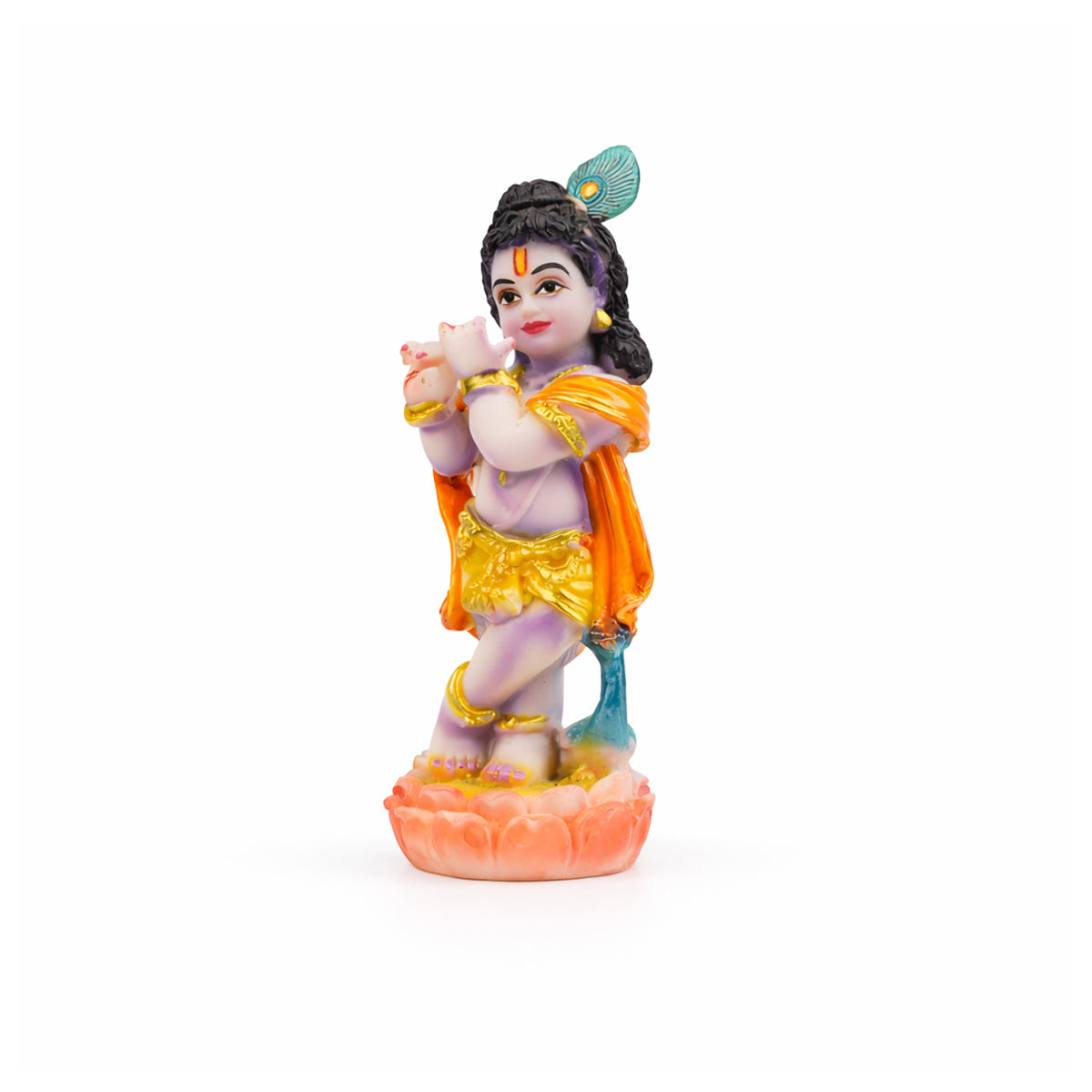 The Writershub Bal Krishna Tribhanga Pose Showpiece - Multicolour Polyresin Idol