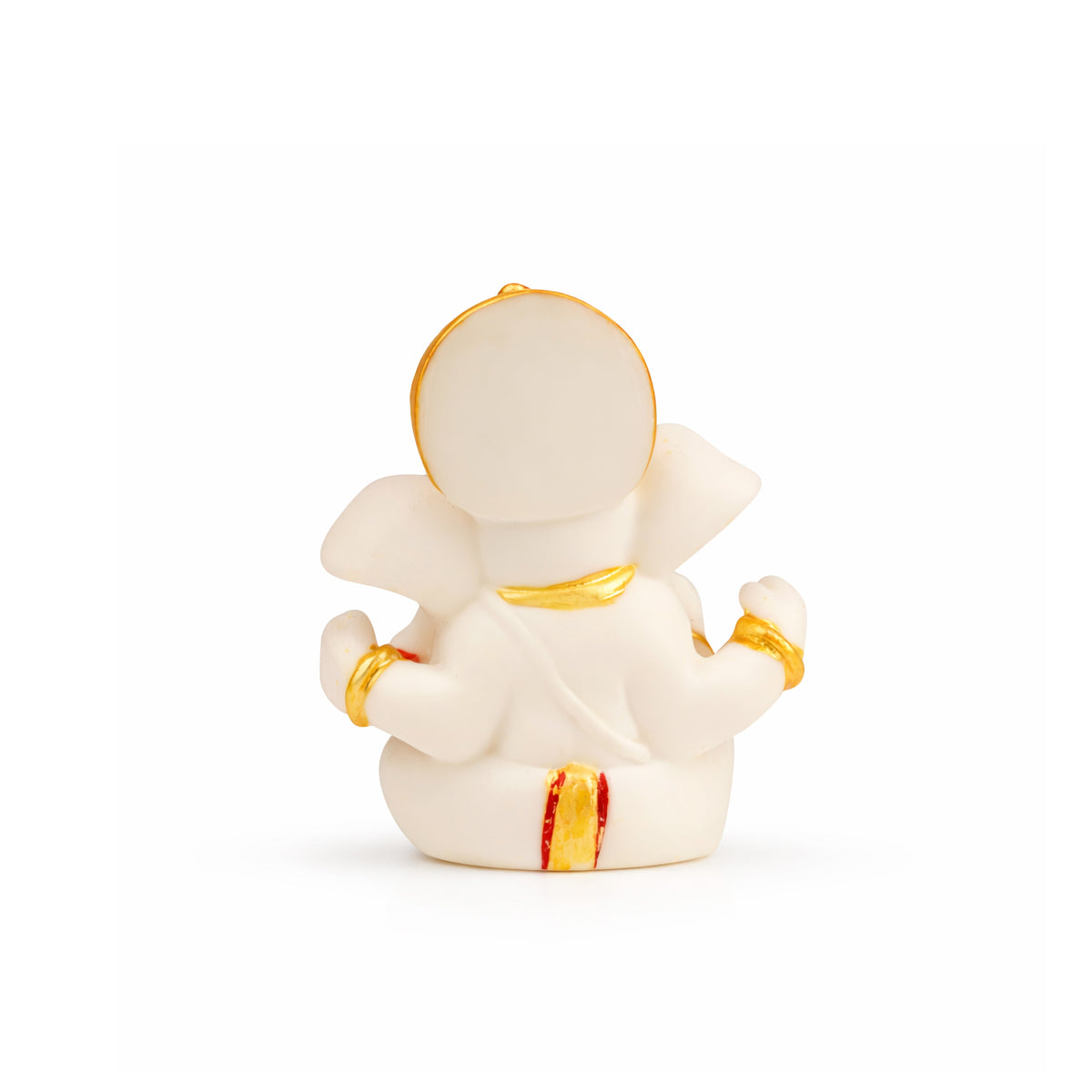 The Writershub White Sparkling Gem-Studded Ganesh Murti Showpiece - 7cm Polyresin Idol