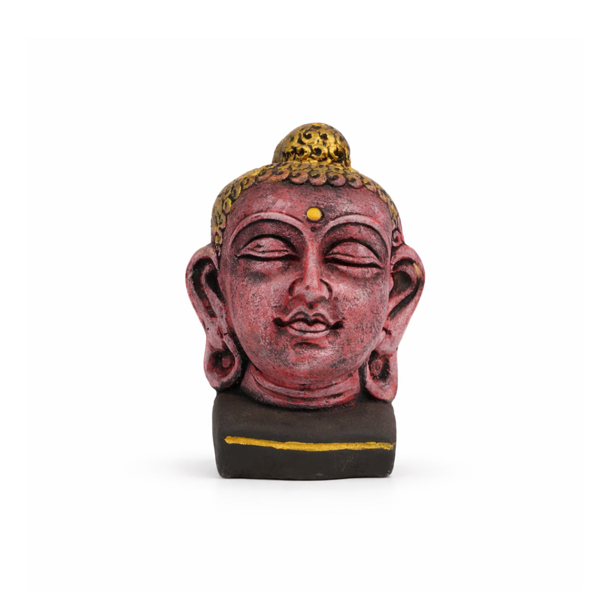 The Writershub Antique Finish Buddha Head Showpiece - Multicolour Polyresin Decor