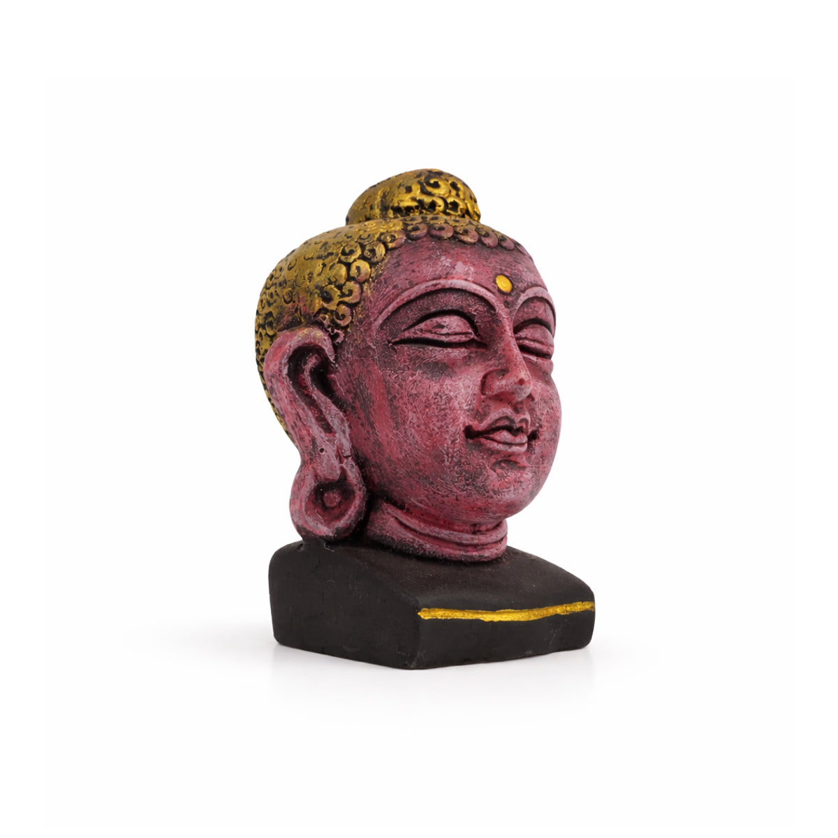 The Writershub Antique Finish Buddha Head Showpiece - Multicolour Polyresin Decor