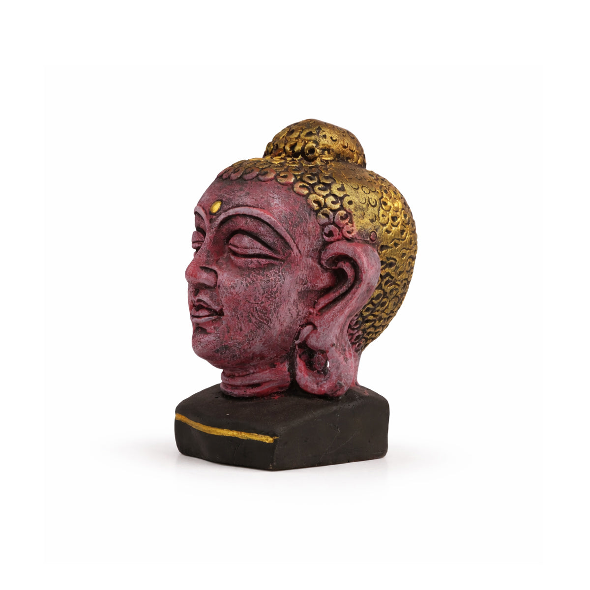 The Writershub Antique Finish Buddha Head Showpiece - Multicolour Polyresin Decor