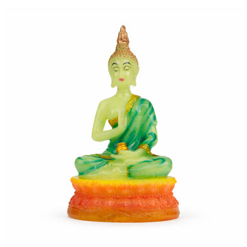 The Writershub Radium Coated Buddha Showpiece - Glowing Green Meditating Idol