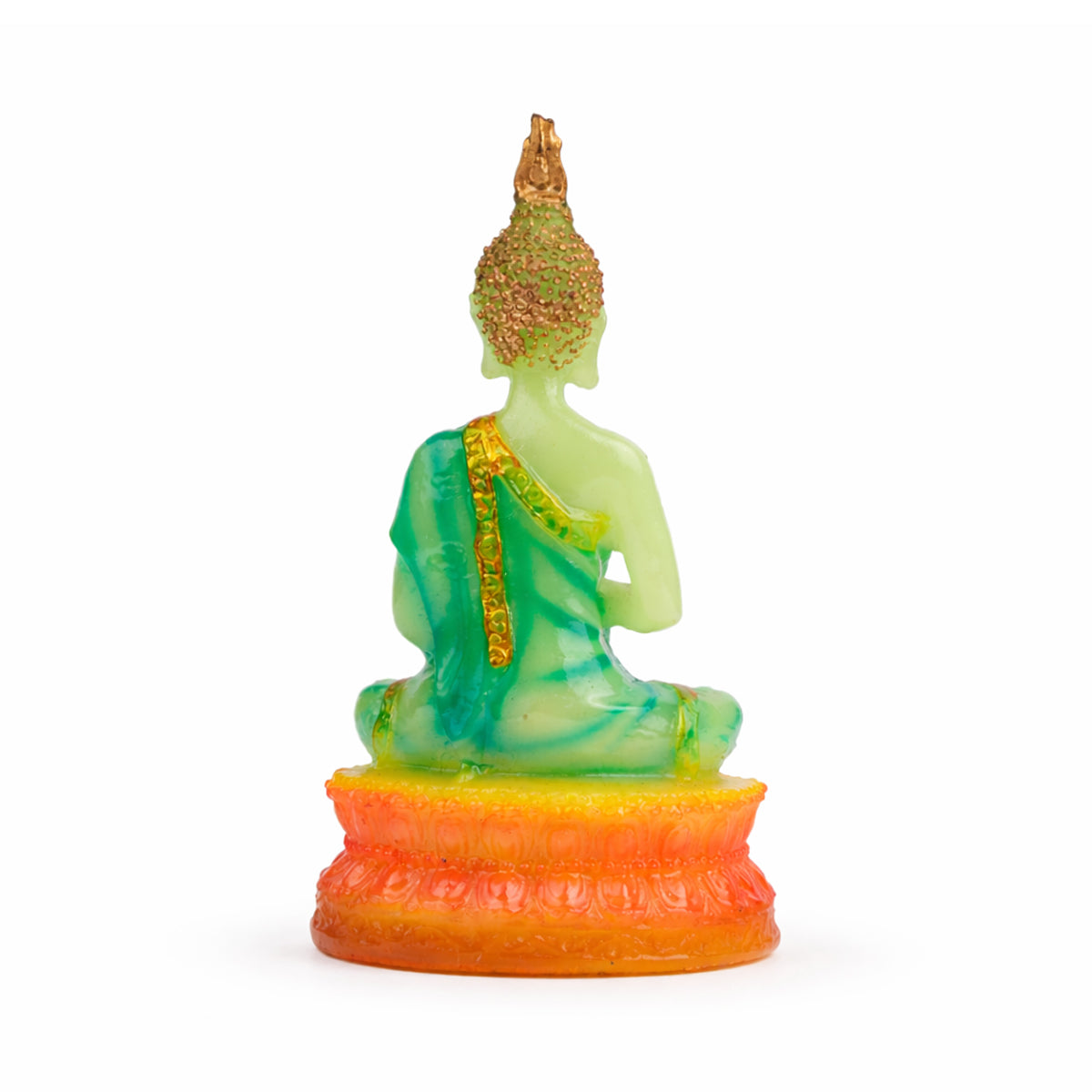The Writershub Radium Coated Buddha Showpiece - Glowing Green Meditating Idol