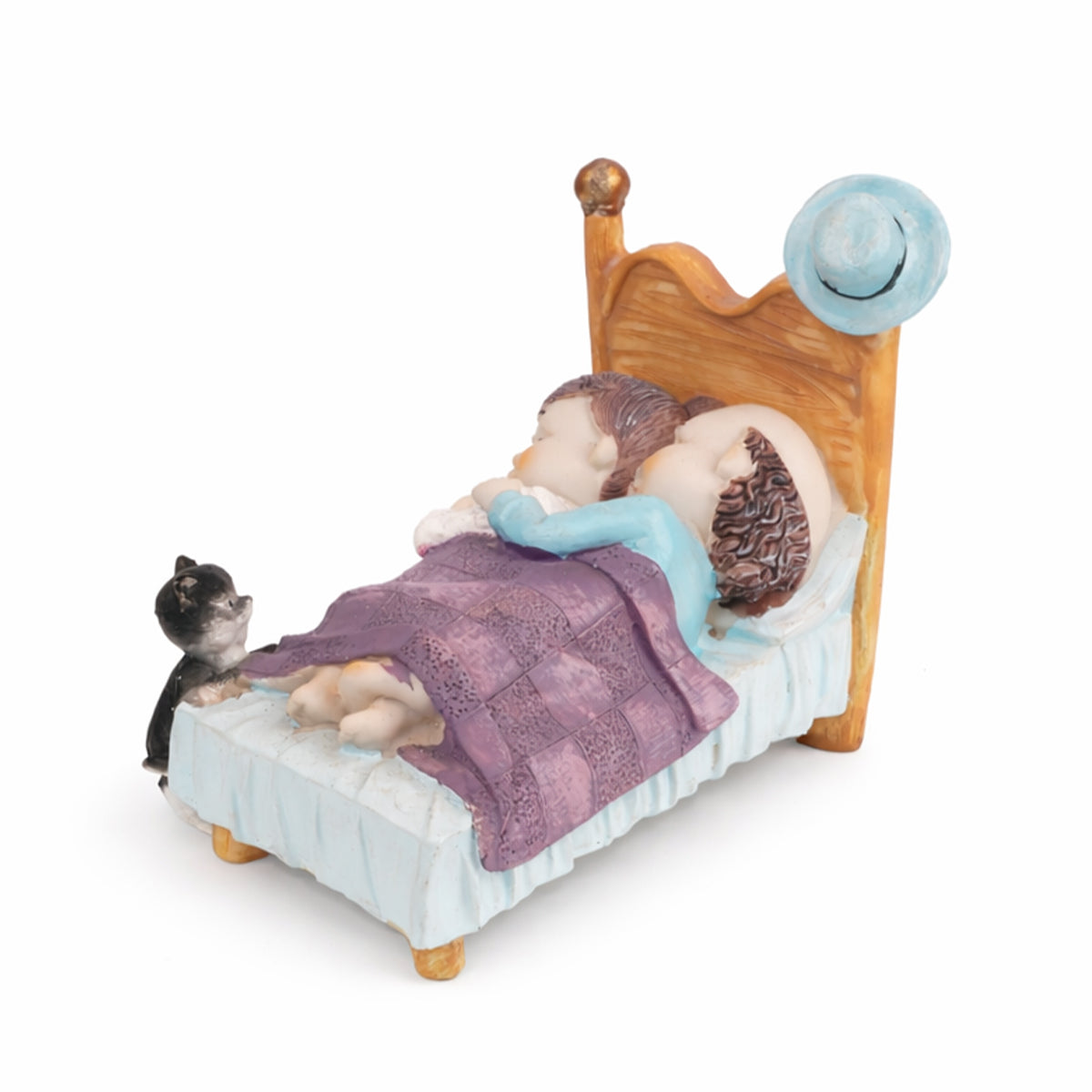 The Writershub Sleeping Grandparents Polyresin Figurine - Multicolour, 13cm