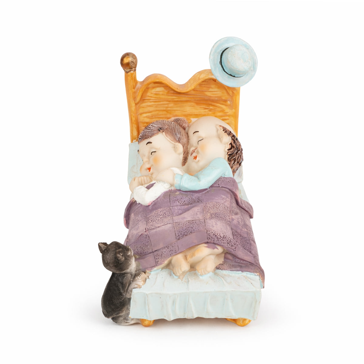 The Writershub Sleeping Grandparents Polyresin Figurine - Multicolour, 13cm
