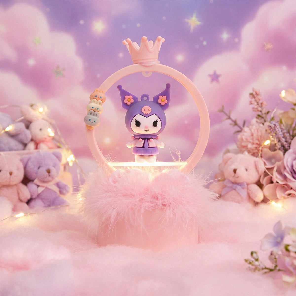 The Writershub Kuromi Happy Birthday Cake Topper - Pink Sanrio Decor, 14.5cm