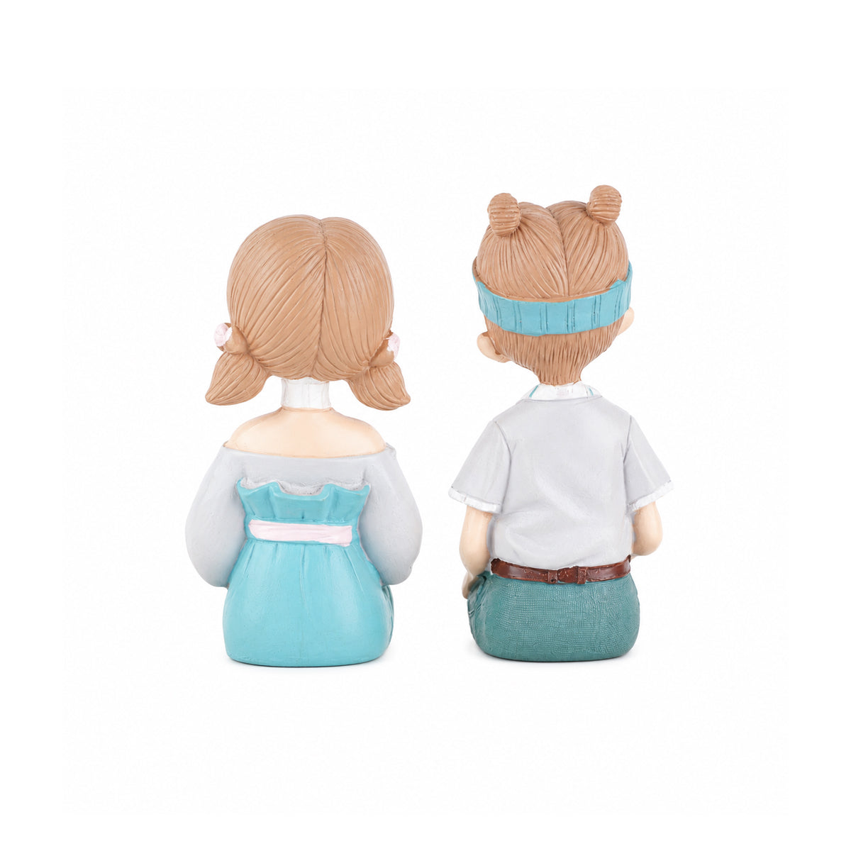 Cute Boy & Girl Figurine Set with Dangling Legs