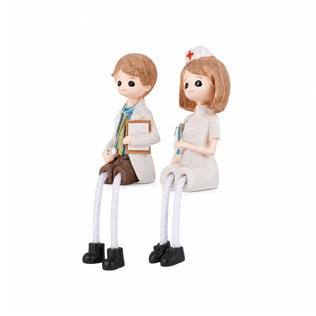 Doctor & Nurse White Decorative Showpiece for Desk Organisation