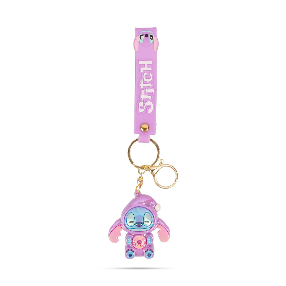 The Writershub 3D Stitch Silicone Keychain with Wrist Strap Cute Gift Accessory