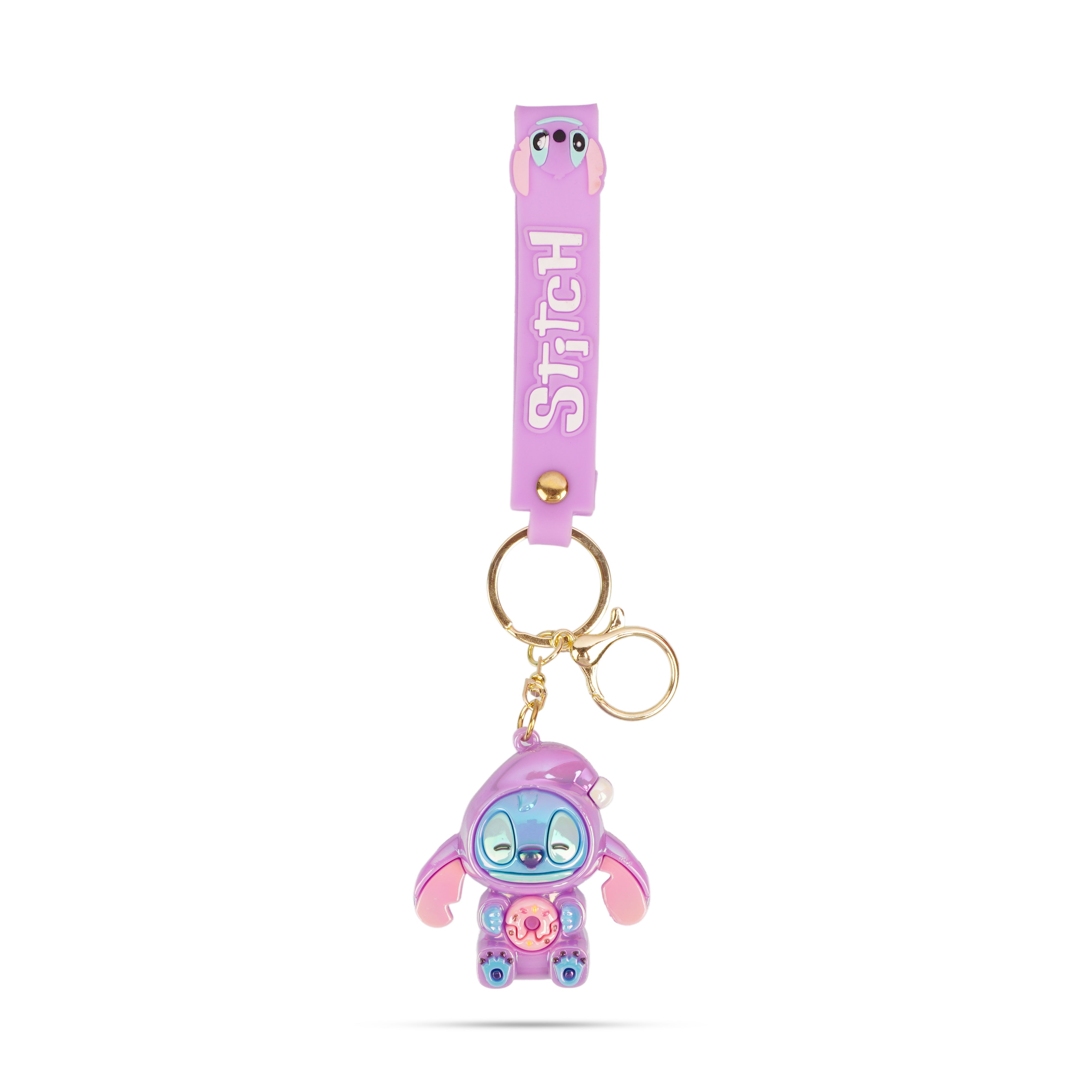 The Writershub 3D Stitch Silicone Keychain with Wrist Strap Cute Gift Accessory