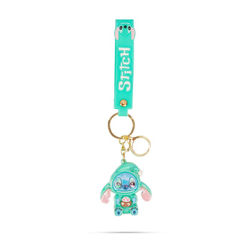 The Writershub 3D Stitch Silicone Keychain with Wrist Strap Cute Gift Accessory