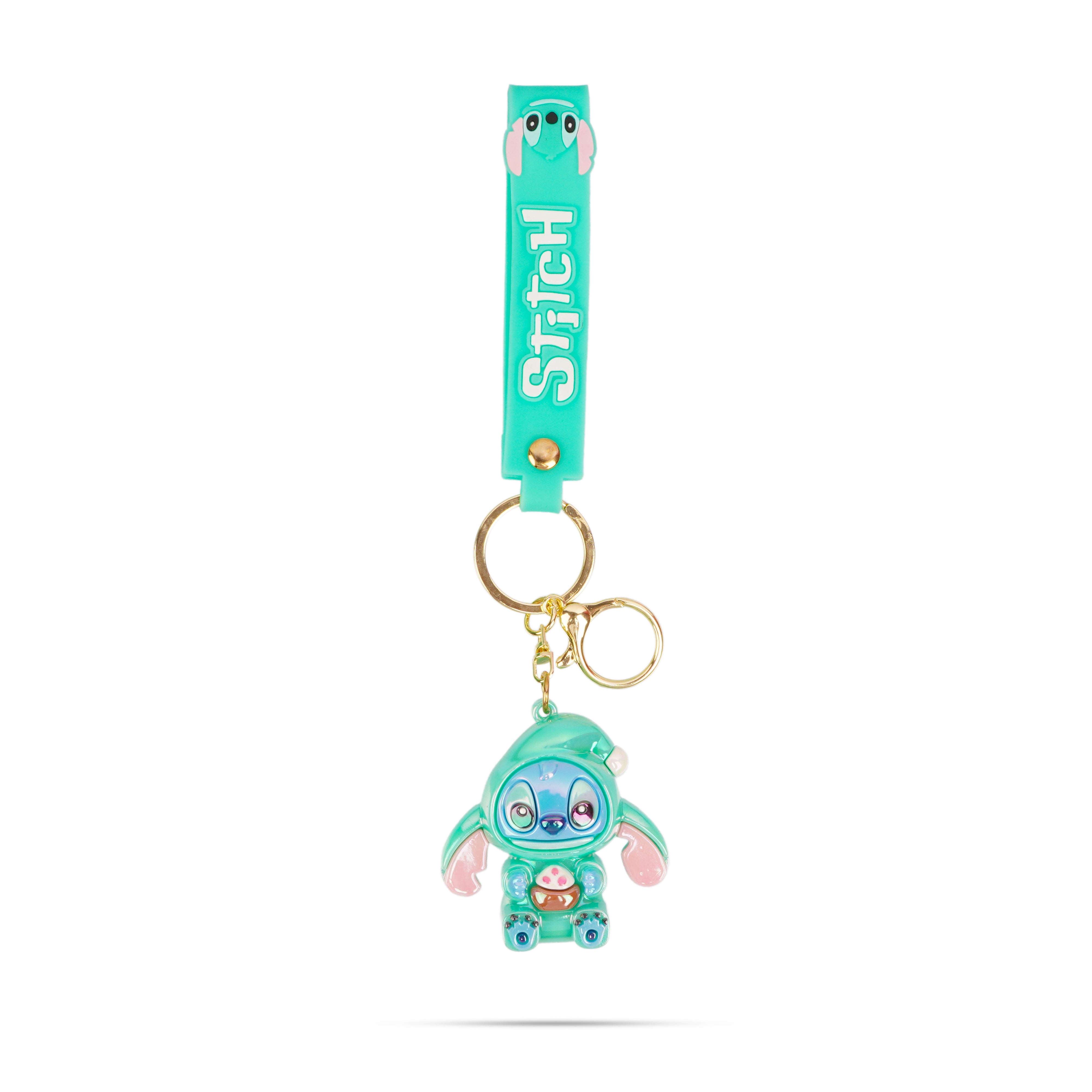 The Writershub 3D Stitch Silicone Keychain with Wrist Strap Cute Gift Accessory