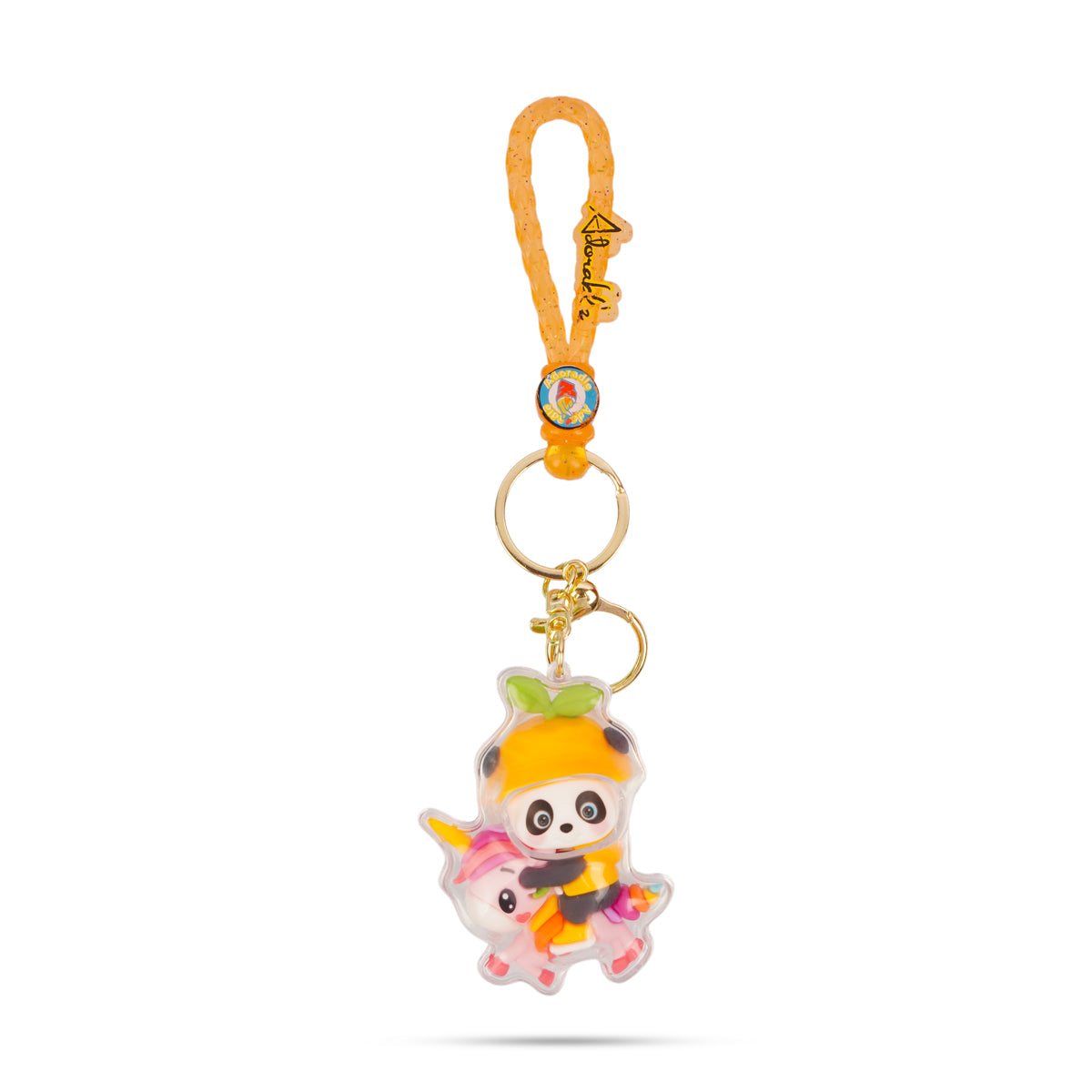 Adorable Panda Design Acrylic Keychain with Rope Loop