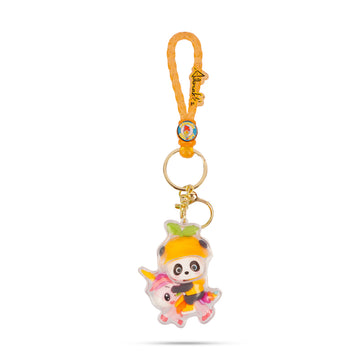 Adorable Panda Design Acrylic Keychain with Rope Loop