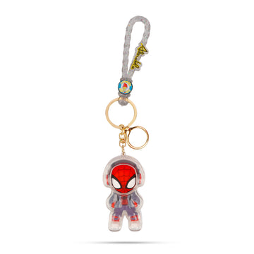 Mini Spiderman Figure Acrylic Keychain with Rope Loop