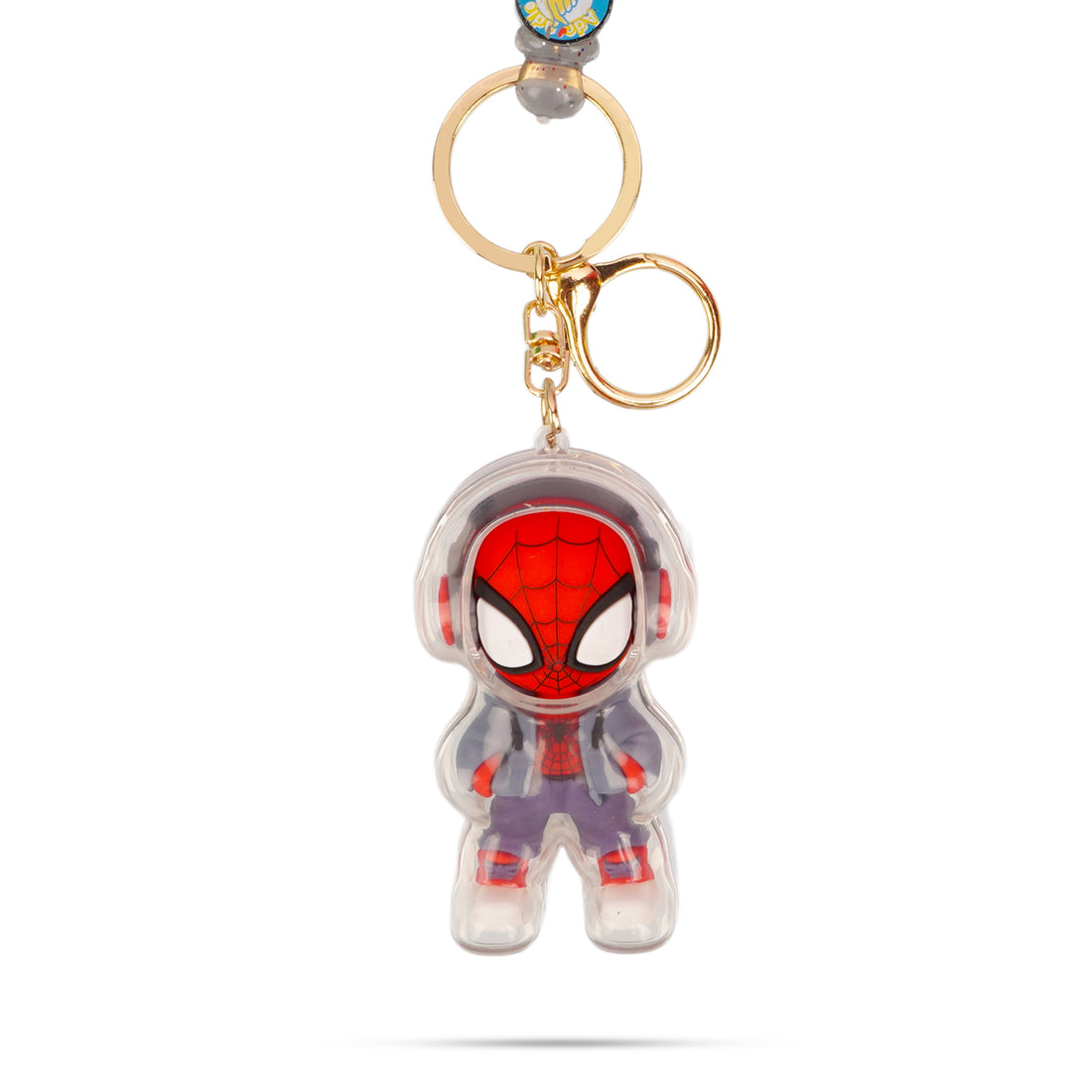 Mini Spiderman Figure Acrylic Keychain with Rope Loop