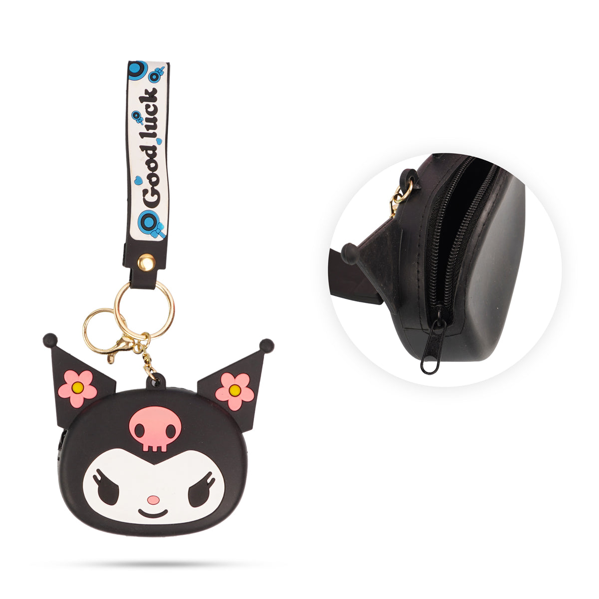Kuromi Silicone Coin Purse with Keychain
