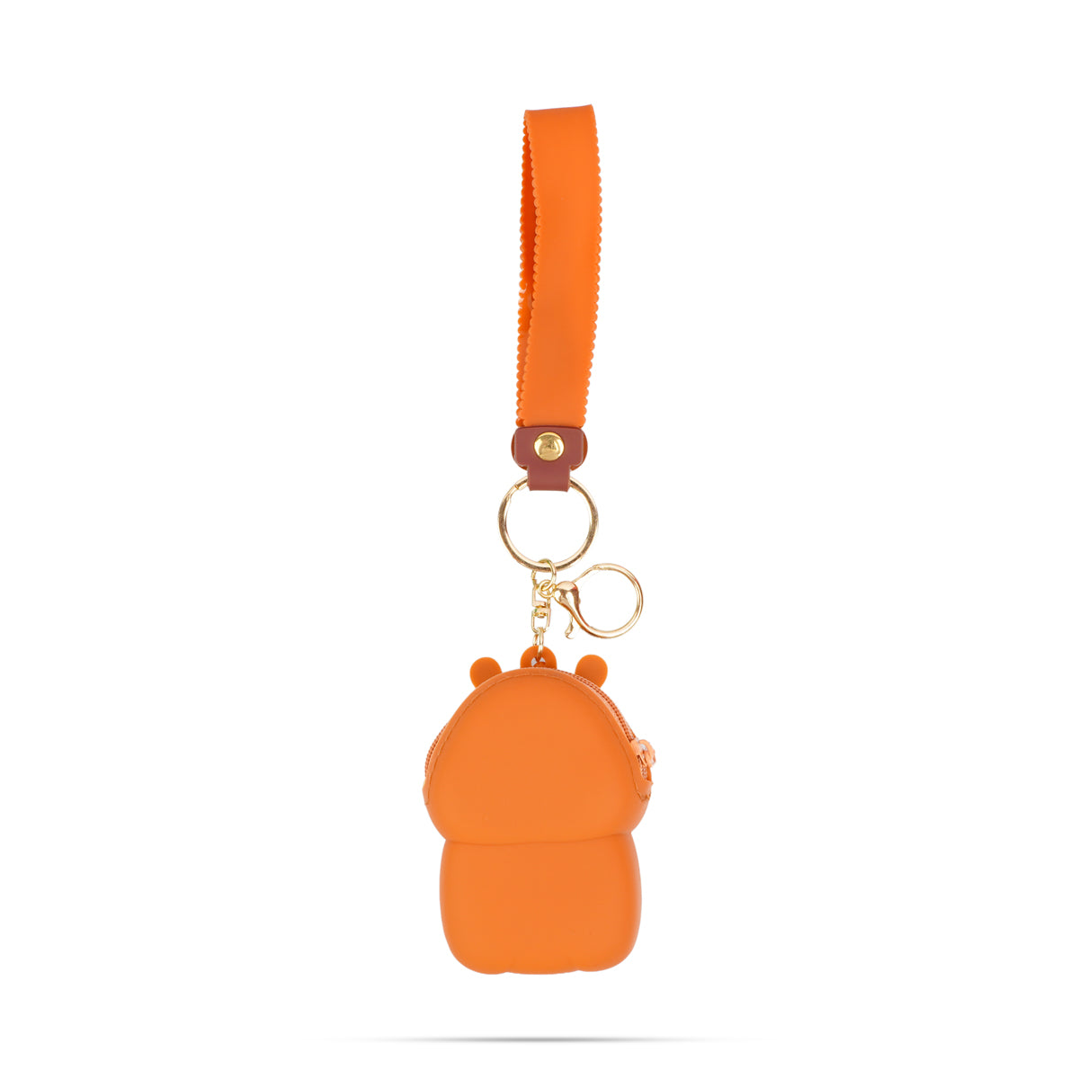 Coffee Brown Silicone Capybara Keychain & Coin Purse