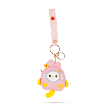 Pink Silicone Cat Keychain & Coin Purse