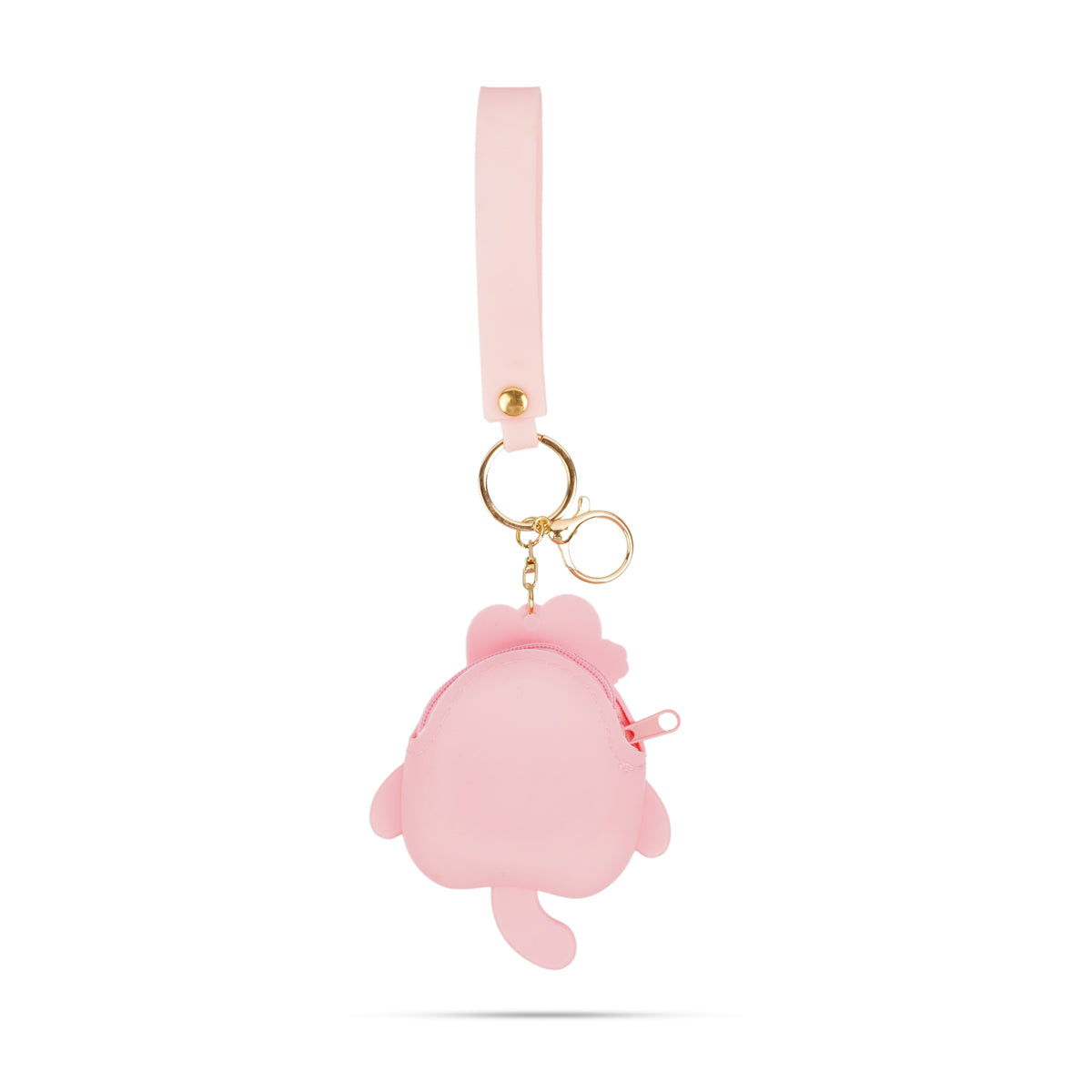 Pink Silicone Cat Keychain & Coin Purse