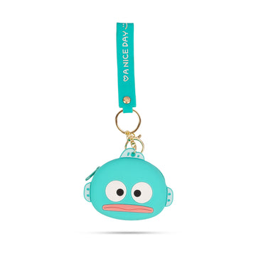 Turquoise Blue Sanrio Hangyodon Mini Silicone Pouch Keychain