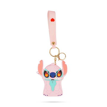 Pink Disney Stitch 3D Silicone Coin Purse with Keychain