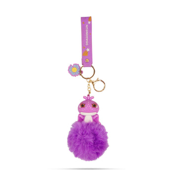 The Writershub Red Fluffy "Superheroes" Cartoon Keychain with Bell | PVC Rubber, 27cm