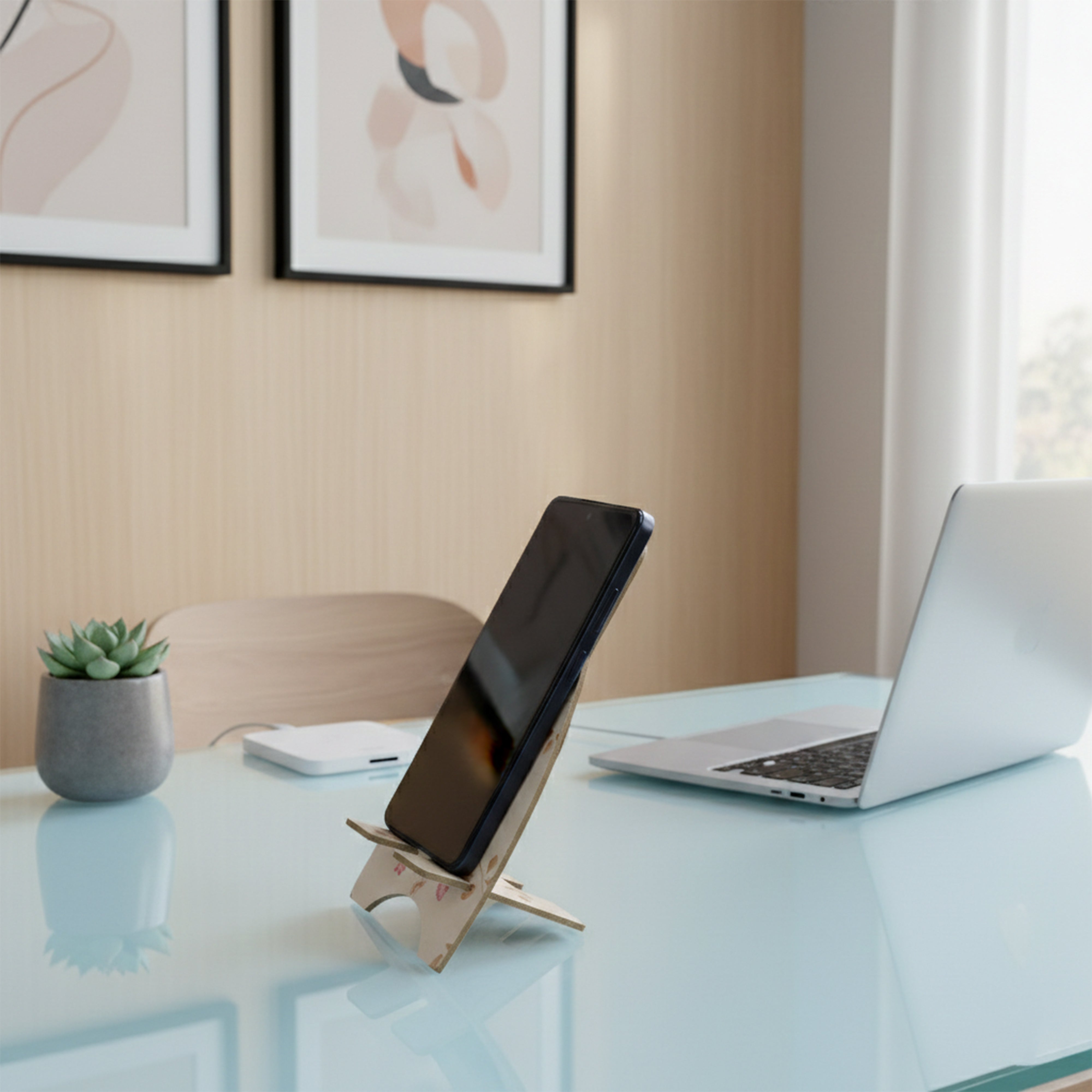 Wooden Rabbit Phone Stand – Cute & Sturdy Mobile Holder for Desk
