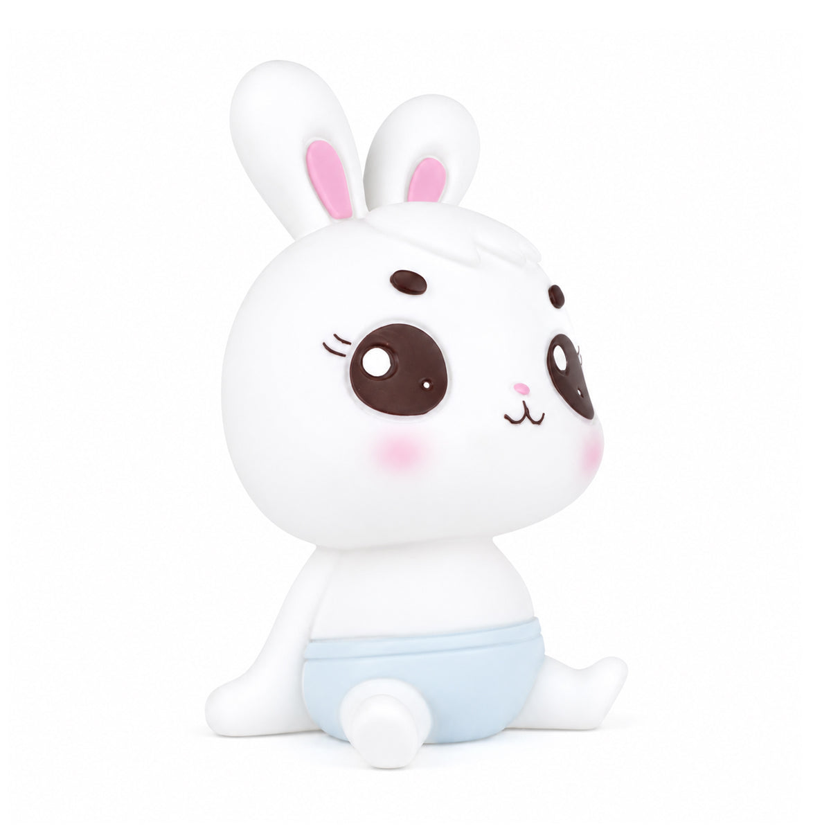 The Writershub Rabbit Piggy Bank – Cute White & Blue Kids Coin Bank
