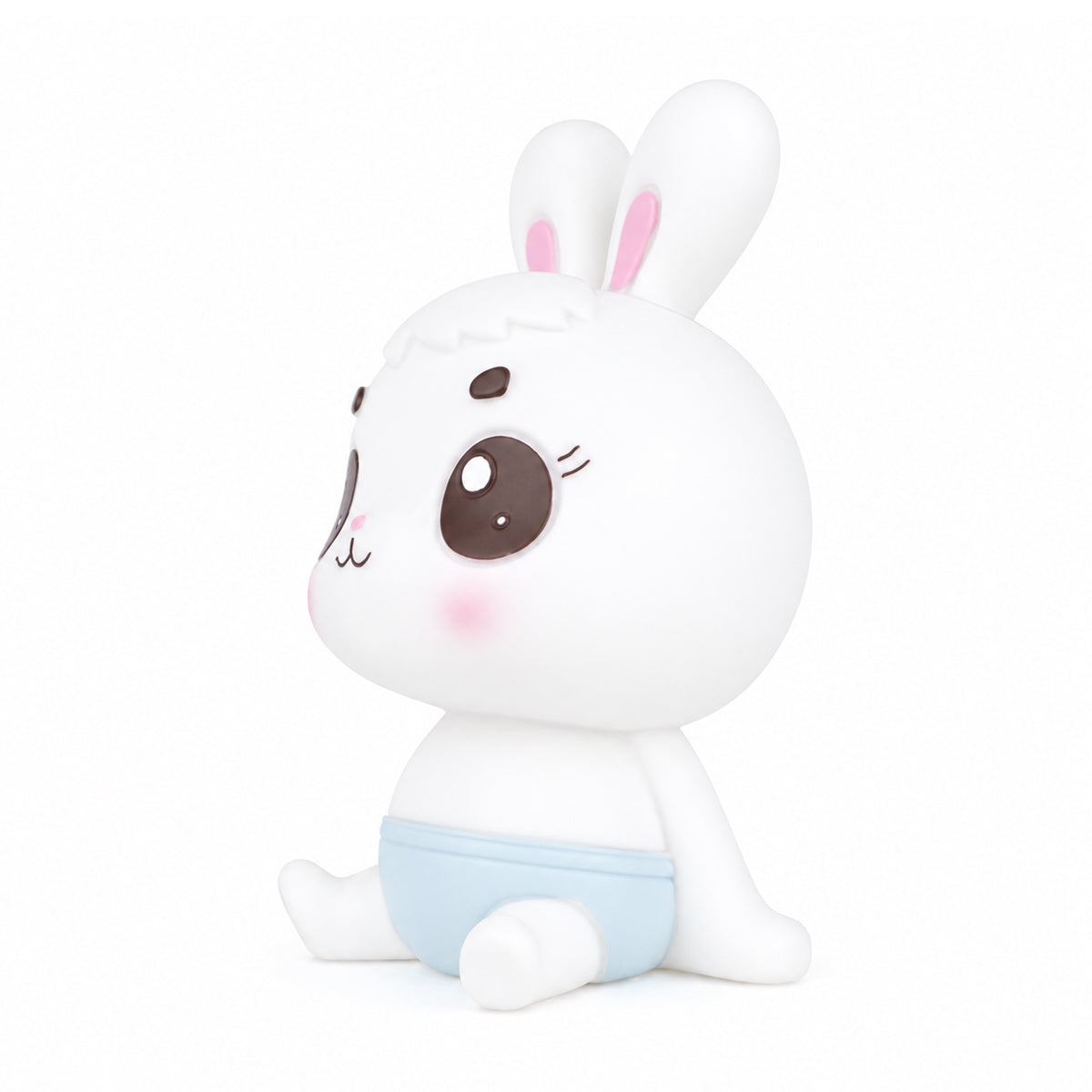 The Writershub Rabbit Piggy Bank – Cute White & Blue Kids Coin Bank