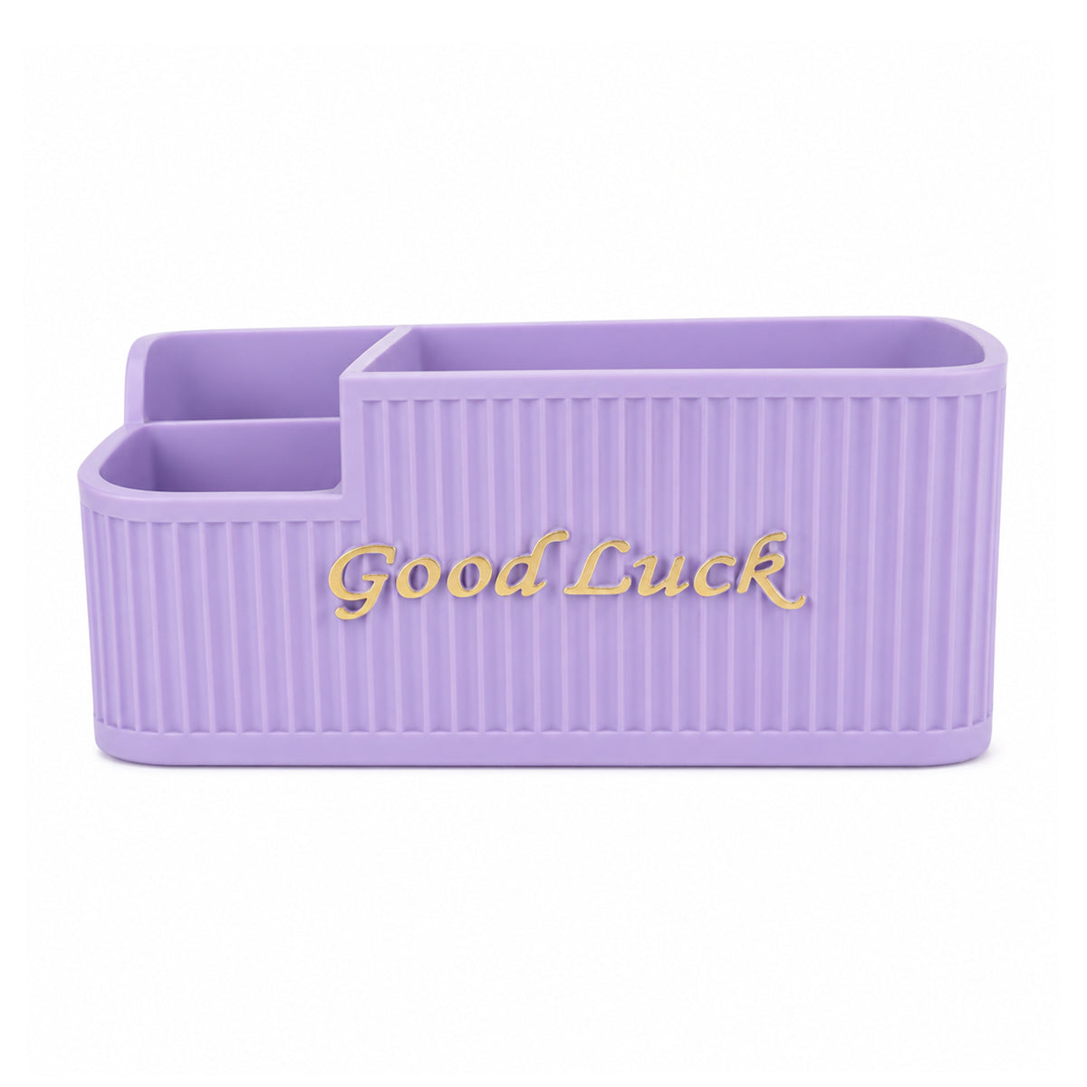 Multifunctional Purple Tissue Box Holder with Storage - Good Luck Print