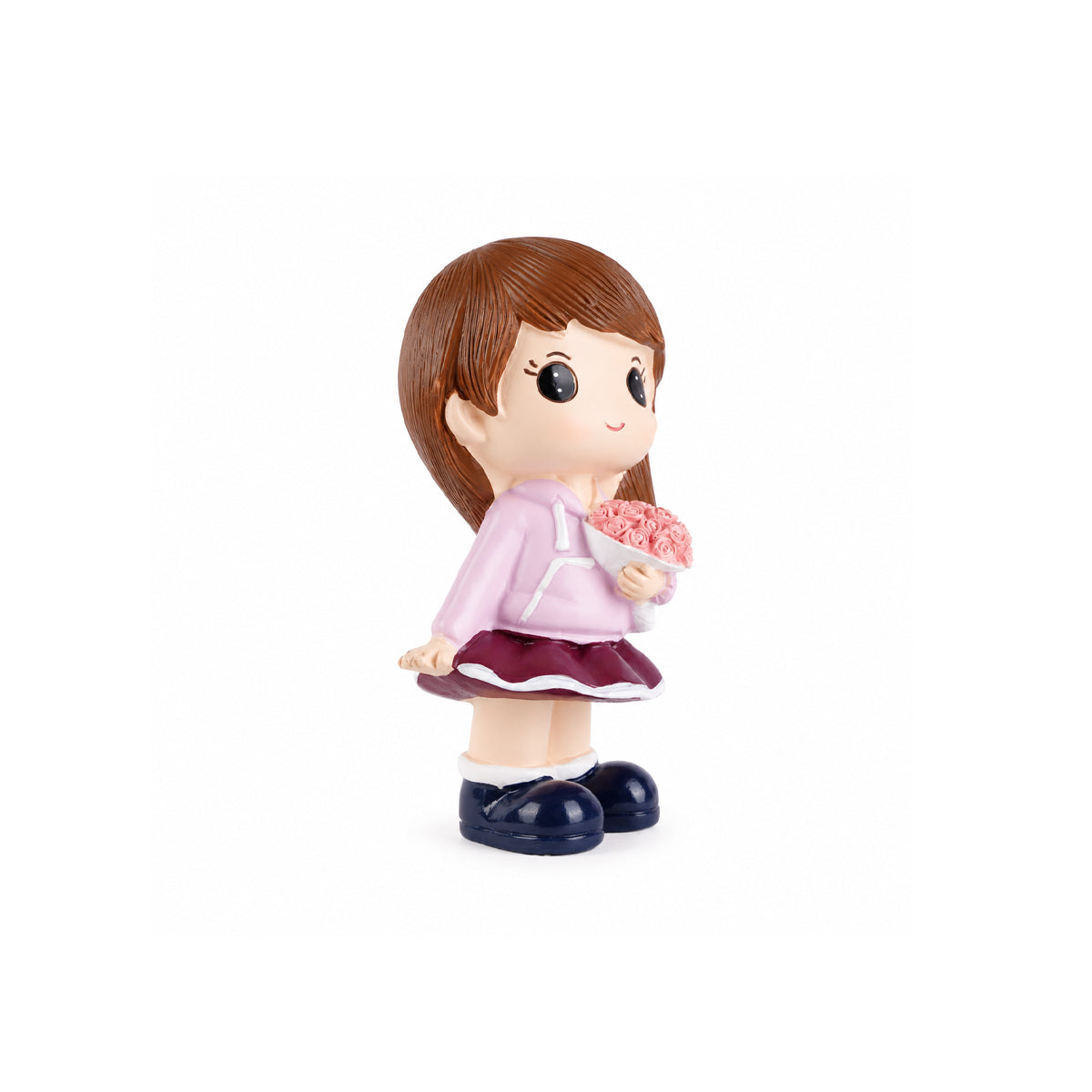 Decorative Couple Figurine Showpiece – Girl with Roses & Boy with “LOVE” Heart