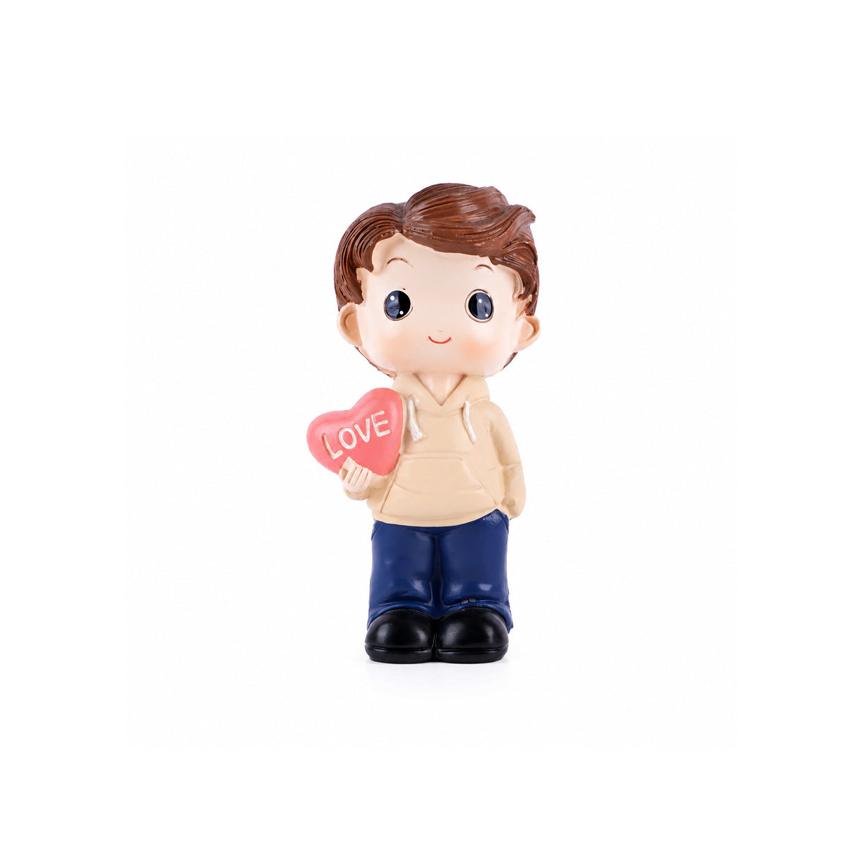 Decorative Couple Figurine Showpiece – Girl with Roses & Boy with “LOVE” Heart