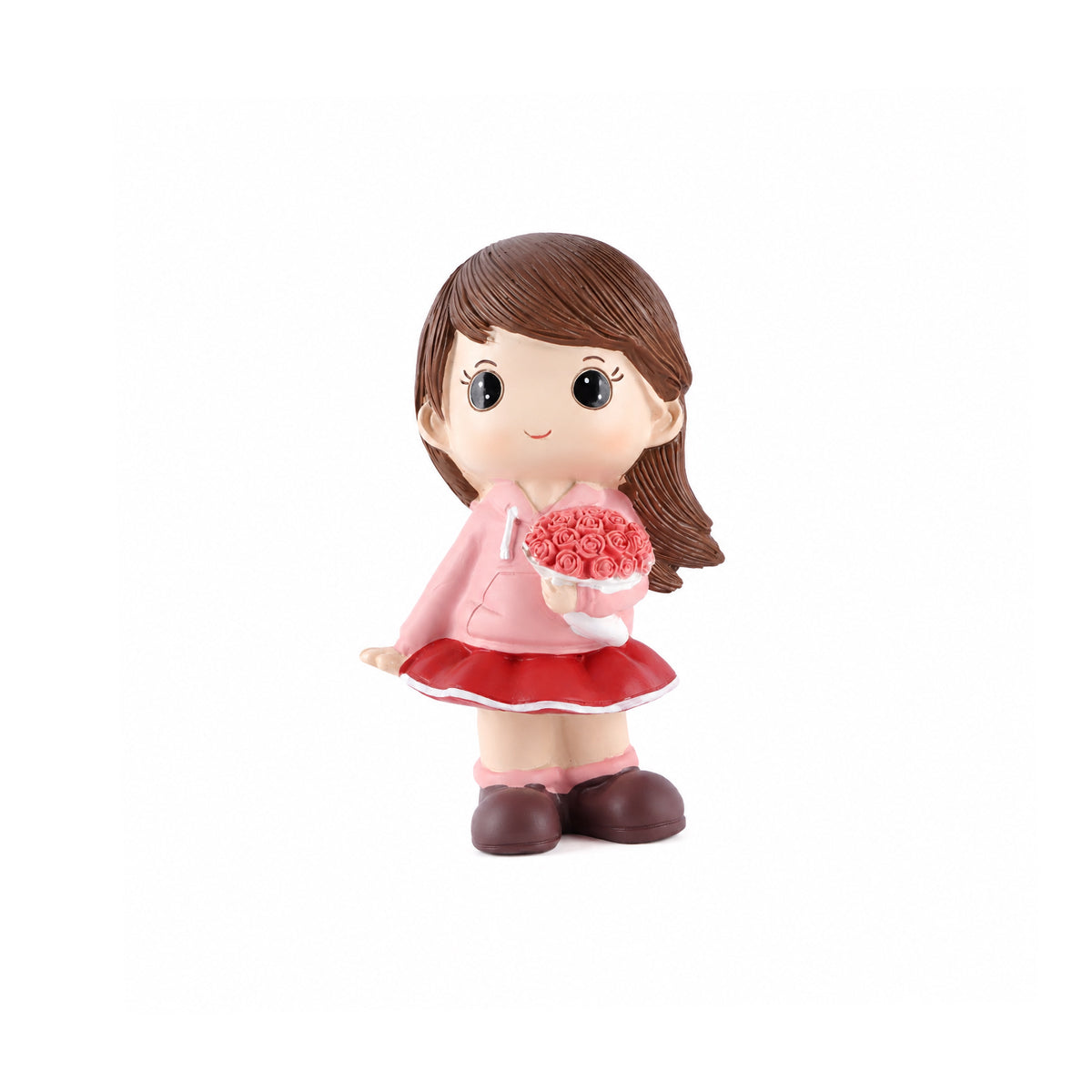 Decorative Couple Figurine Showpiece – Girl with Roses & Boy with “LOVE” Heart