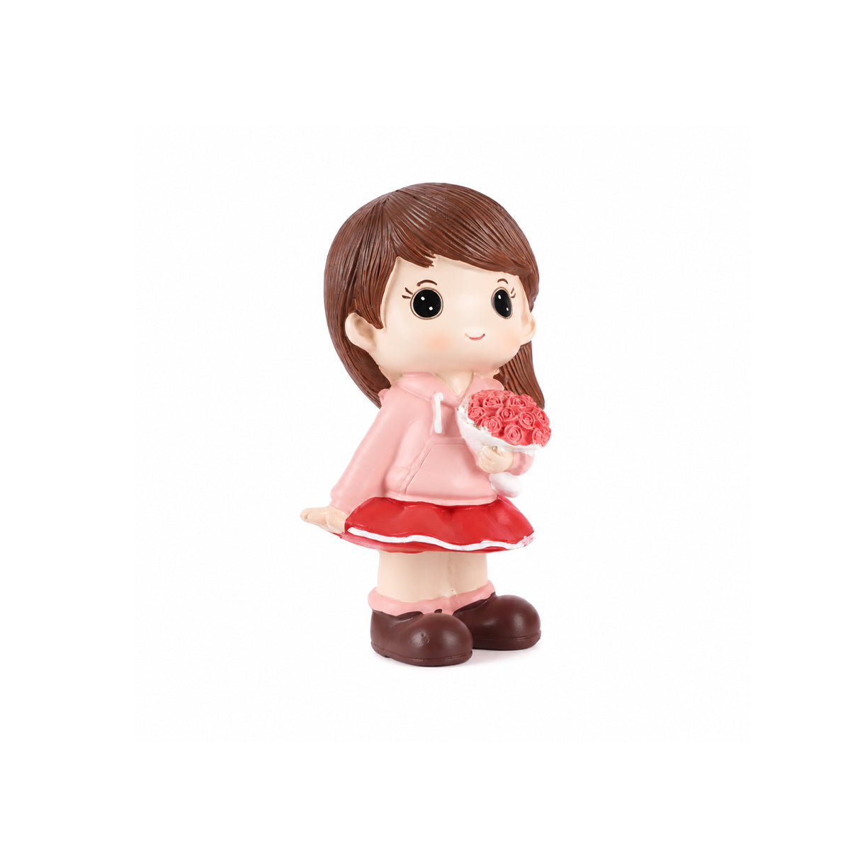 Decorative Couple Figurine Showpiece – Girl with Roses & Boy with “LOVE” Heart