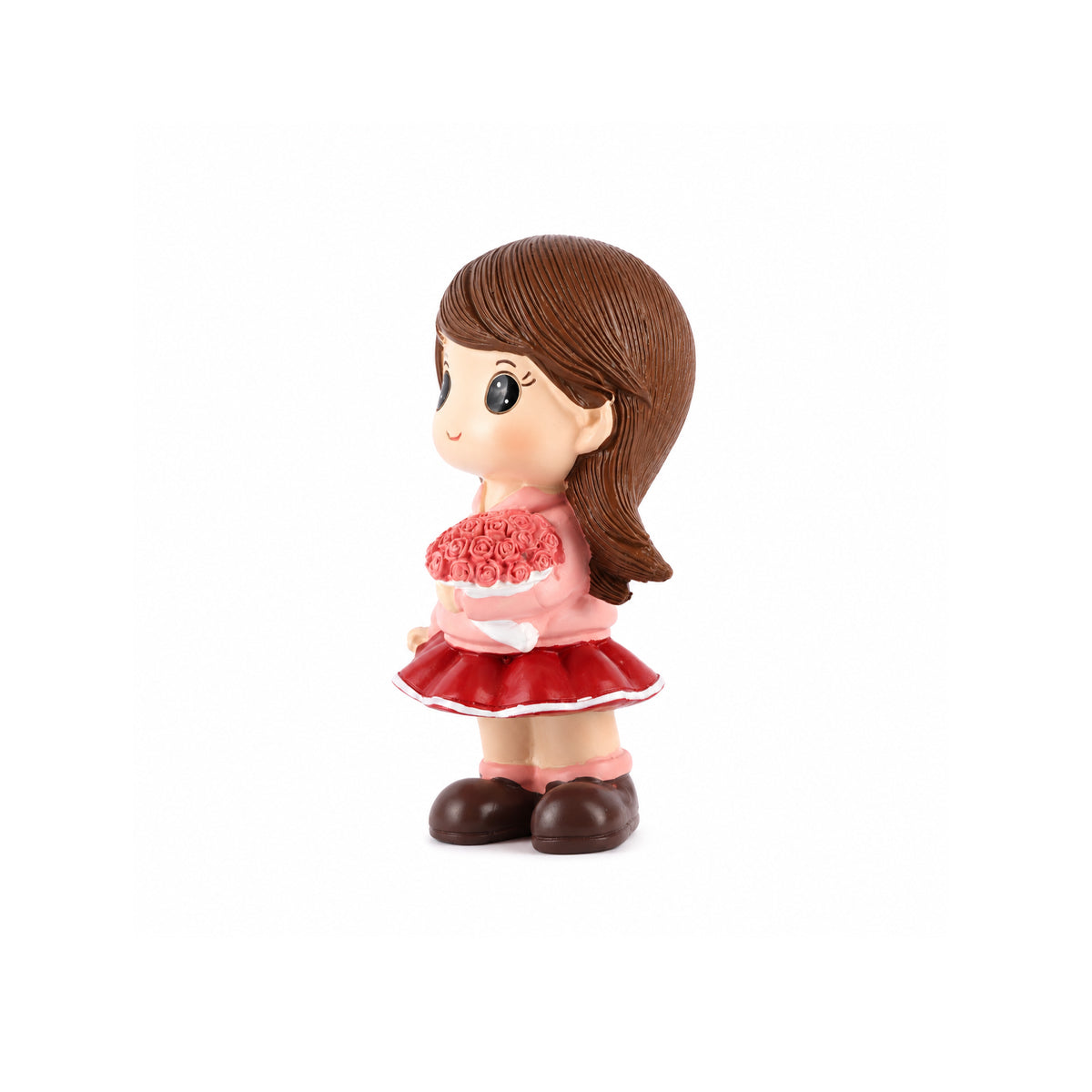 Decorative Couple Figurine Showpiece – Girl with Roses & Boy with “LOVE” Heart