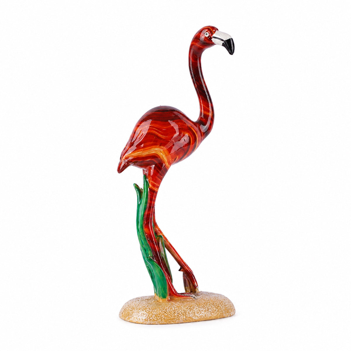 Glossy Red Mini Flamingo Statue – Polyresin Decorative Showpiece