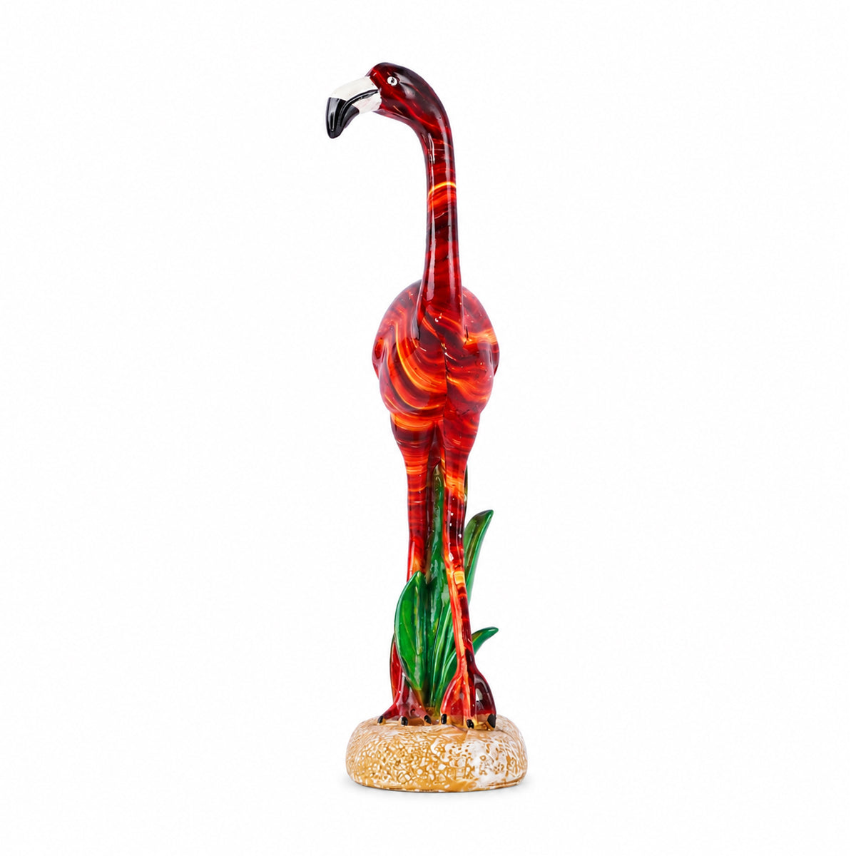 Glossy Red Mini Flamingo Statue – Polyresin Decorative Showpiece